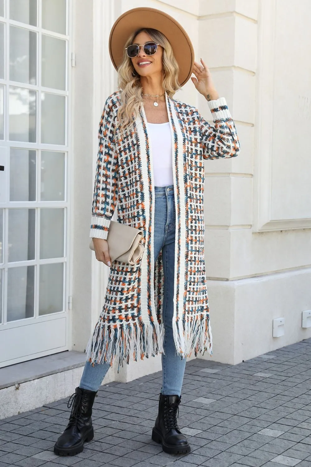 🌈 Angel Wings Full Size Multicolored Open Front Fringe Hem Cardigan 🌈