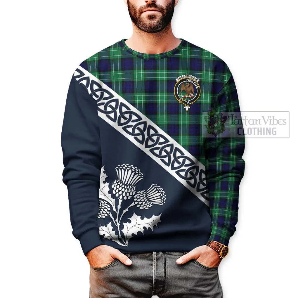 Abercrombie Tartan Sweatshirt Featuring Thistle and Scotland Map