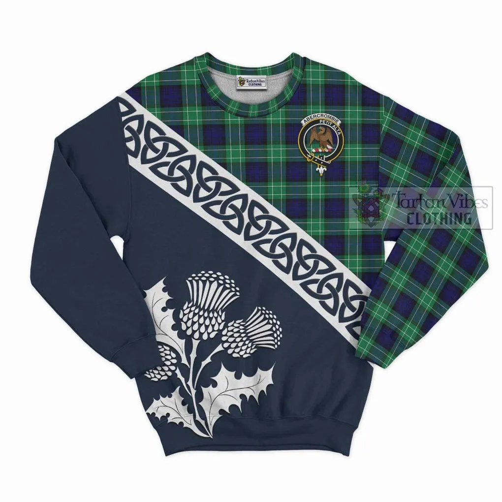 Abercrombie Tartan Sweatshirt Featuring Thistle and Scotland Map