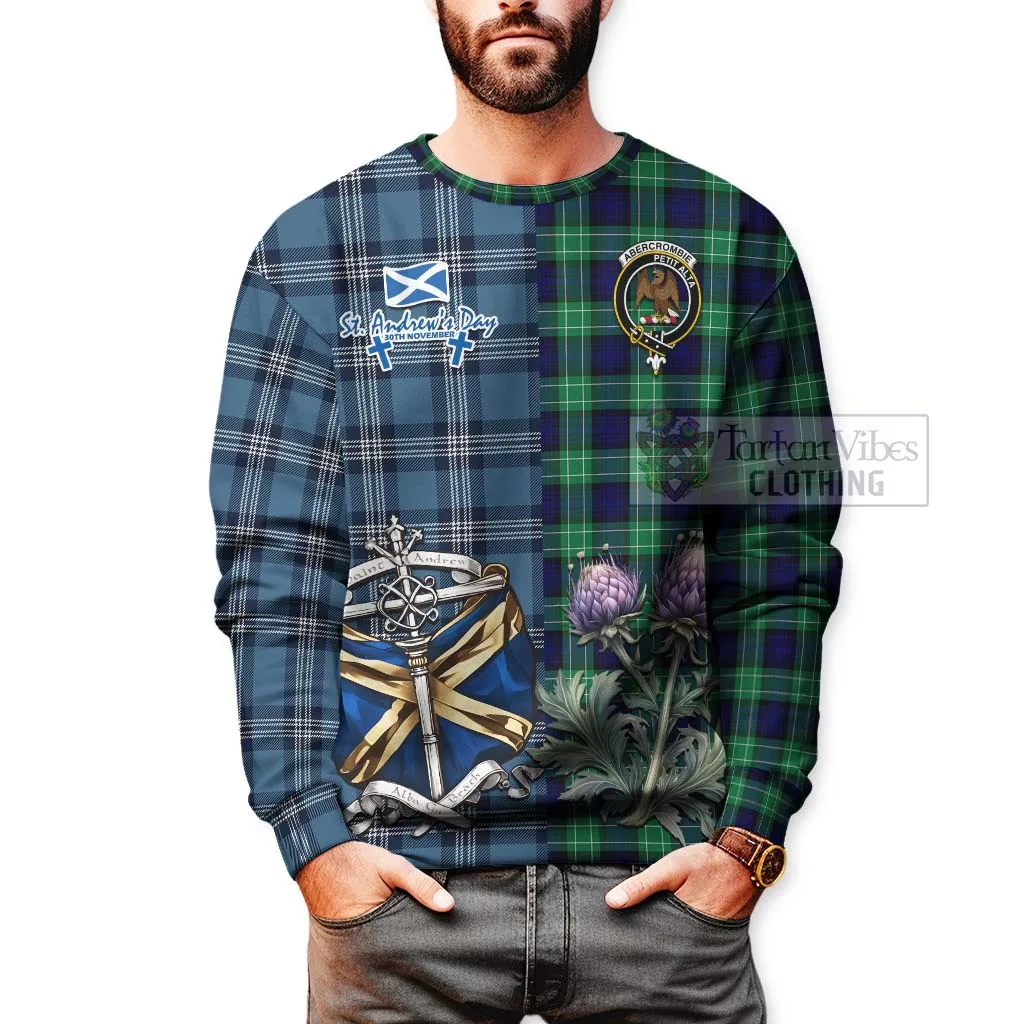 Abercrombie Tartan Sweatshirt Happy St. Andrew's Day Half Tartan Style