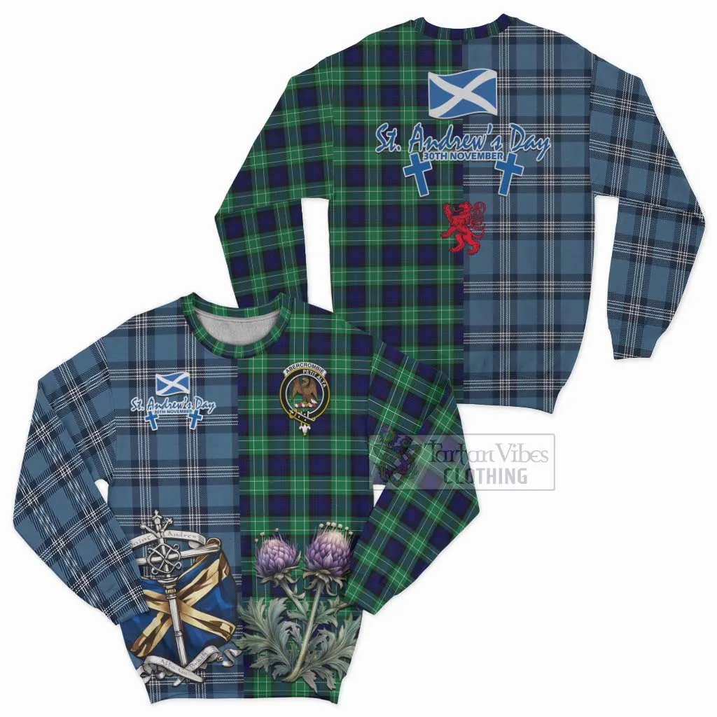 Abercrombie Tartan Sweatshirt Happy St. Andrew's Day Half Tartan Style