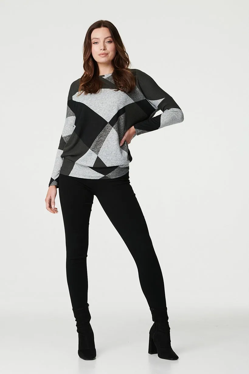 Abstract Print Relaxed Sweater