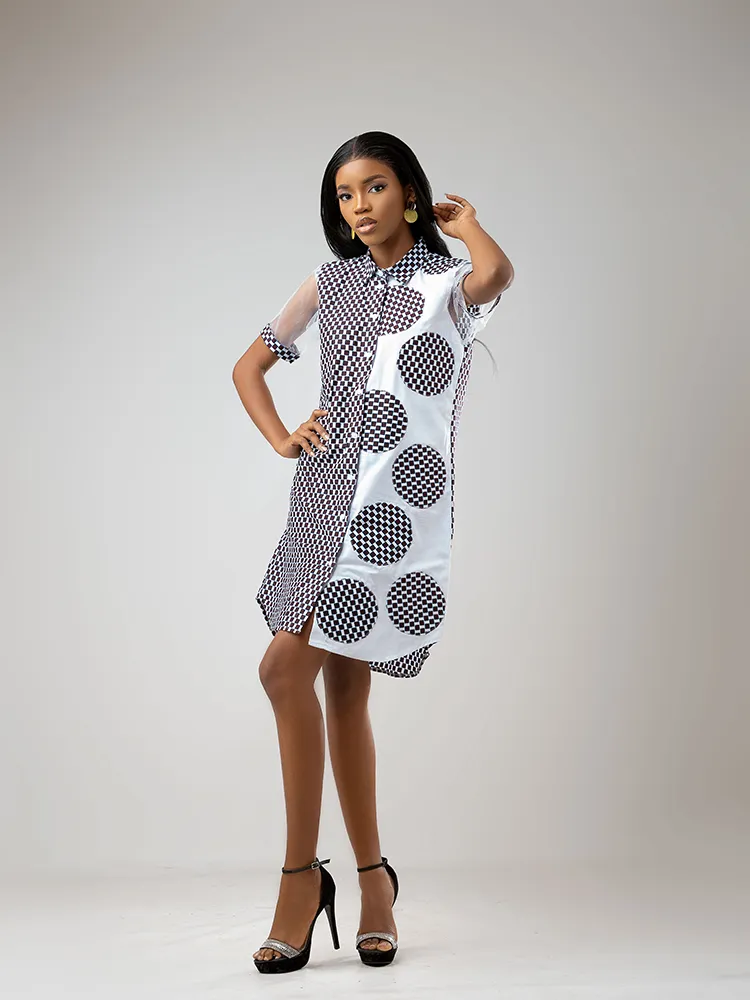 Akili two toned shirt dress