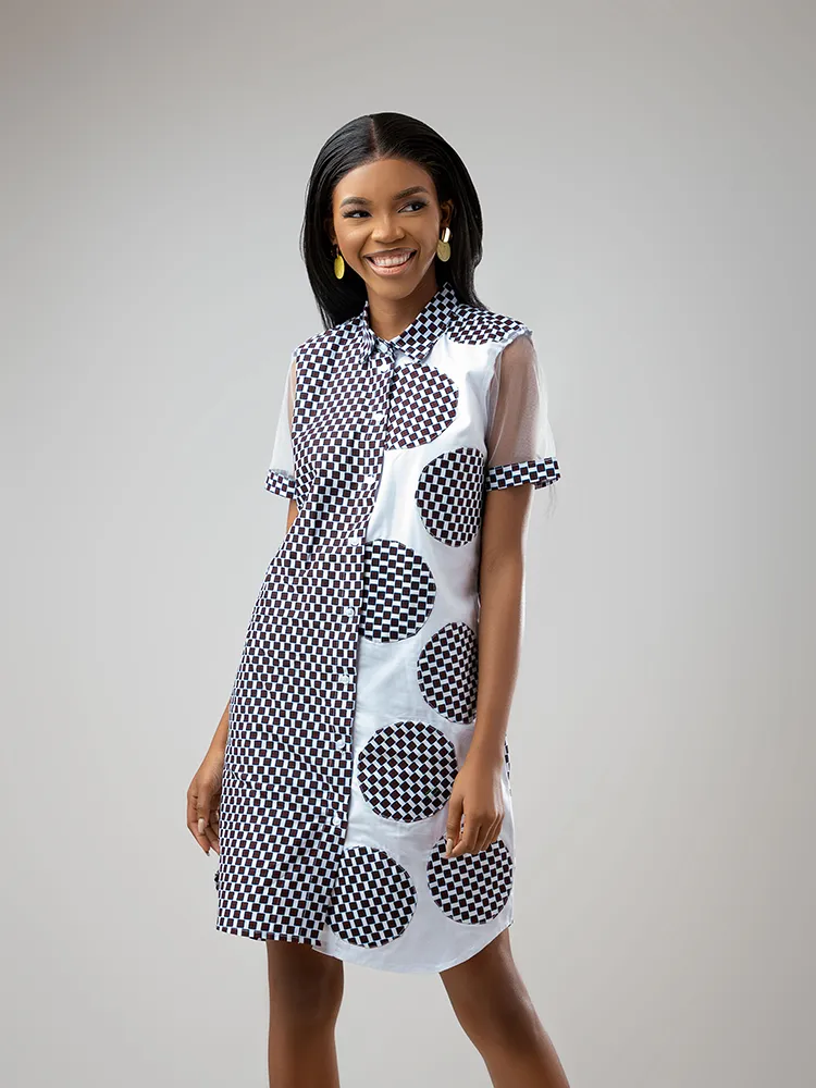 Akili two toned shirt dress