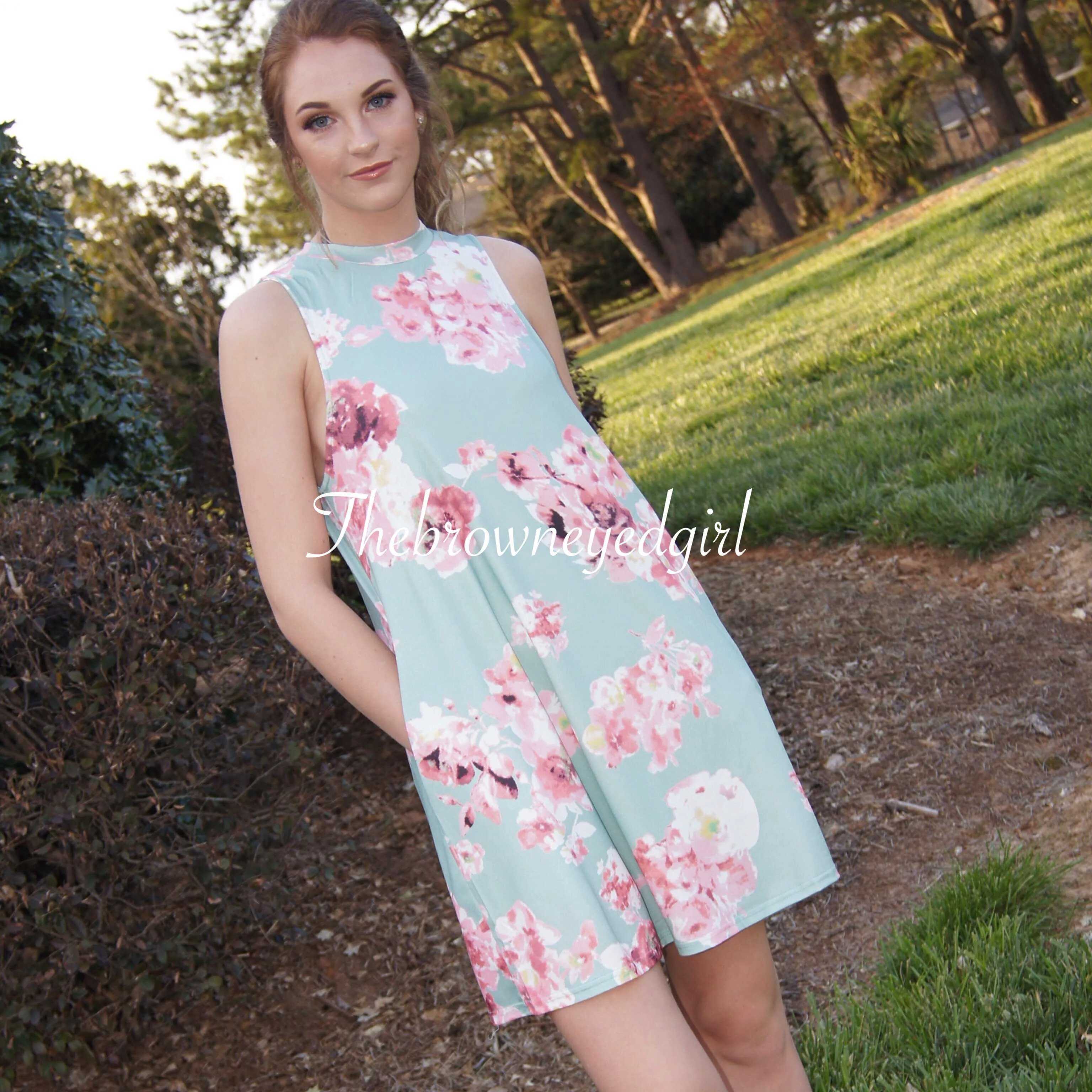 All In My Dreams Floral Dress/ Mint