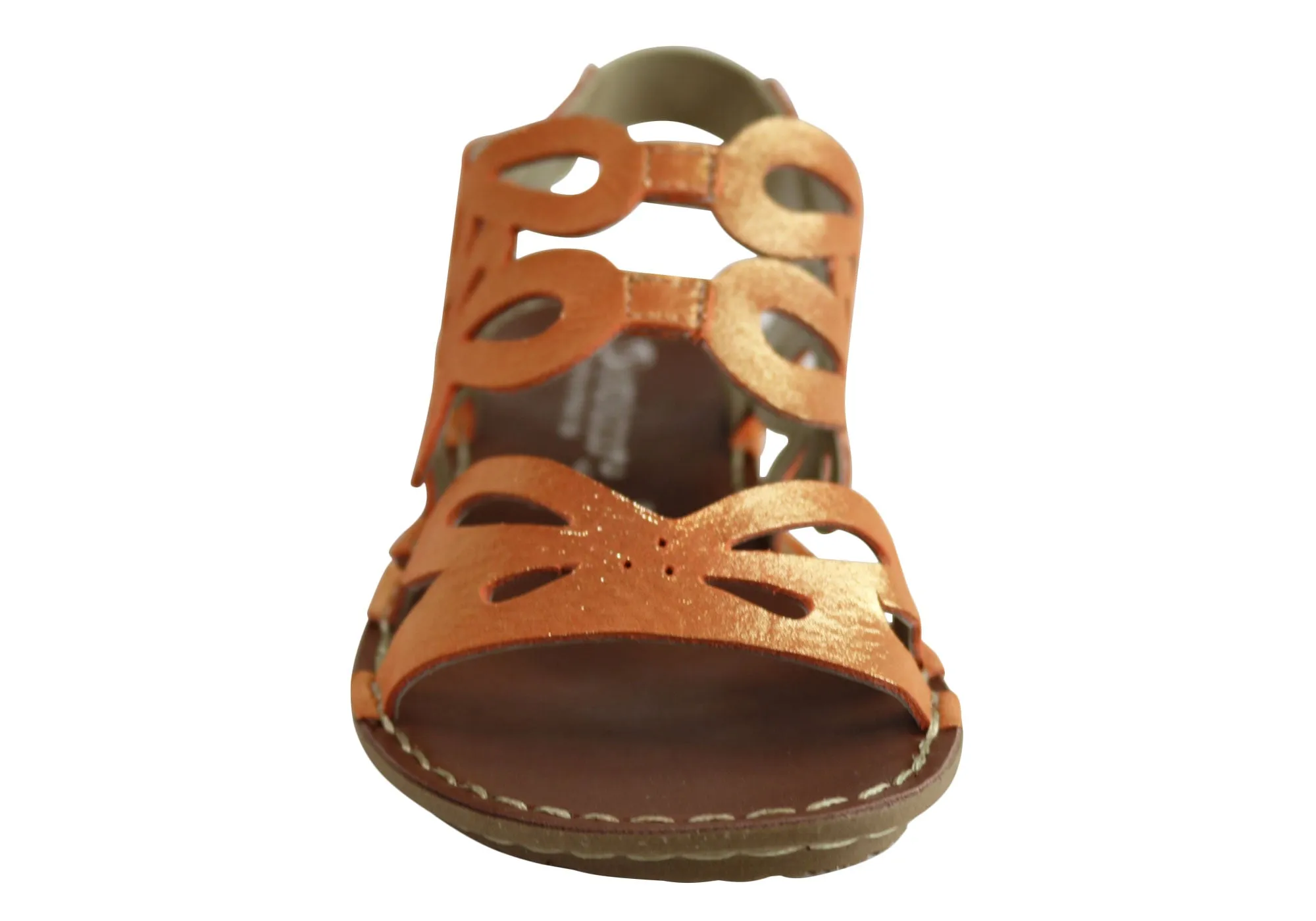 Andacco Desiree Womens Comfortable Flat Leather Sandals Made In Brazil