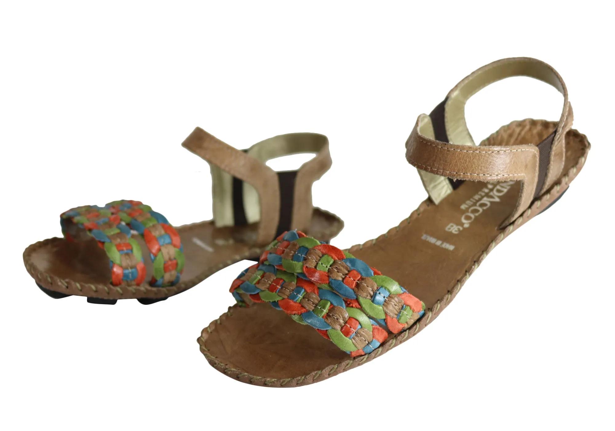 Andacco Envi Womens Comfortable Flat Leather Sandals Made In Brazil