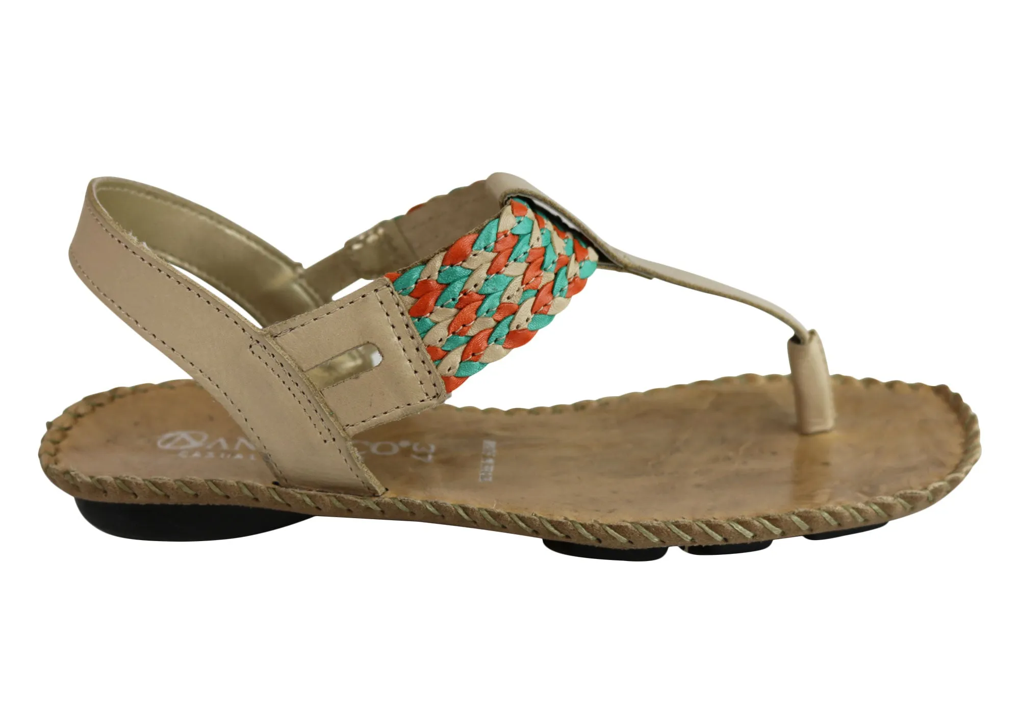 Andacco Irene Womens Comfortable Leather Sandals Made In Brazil