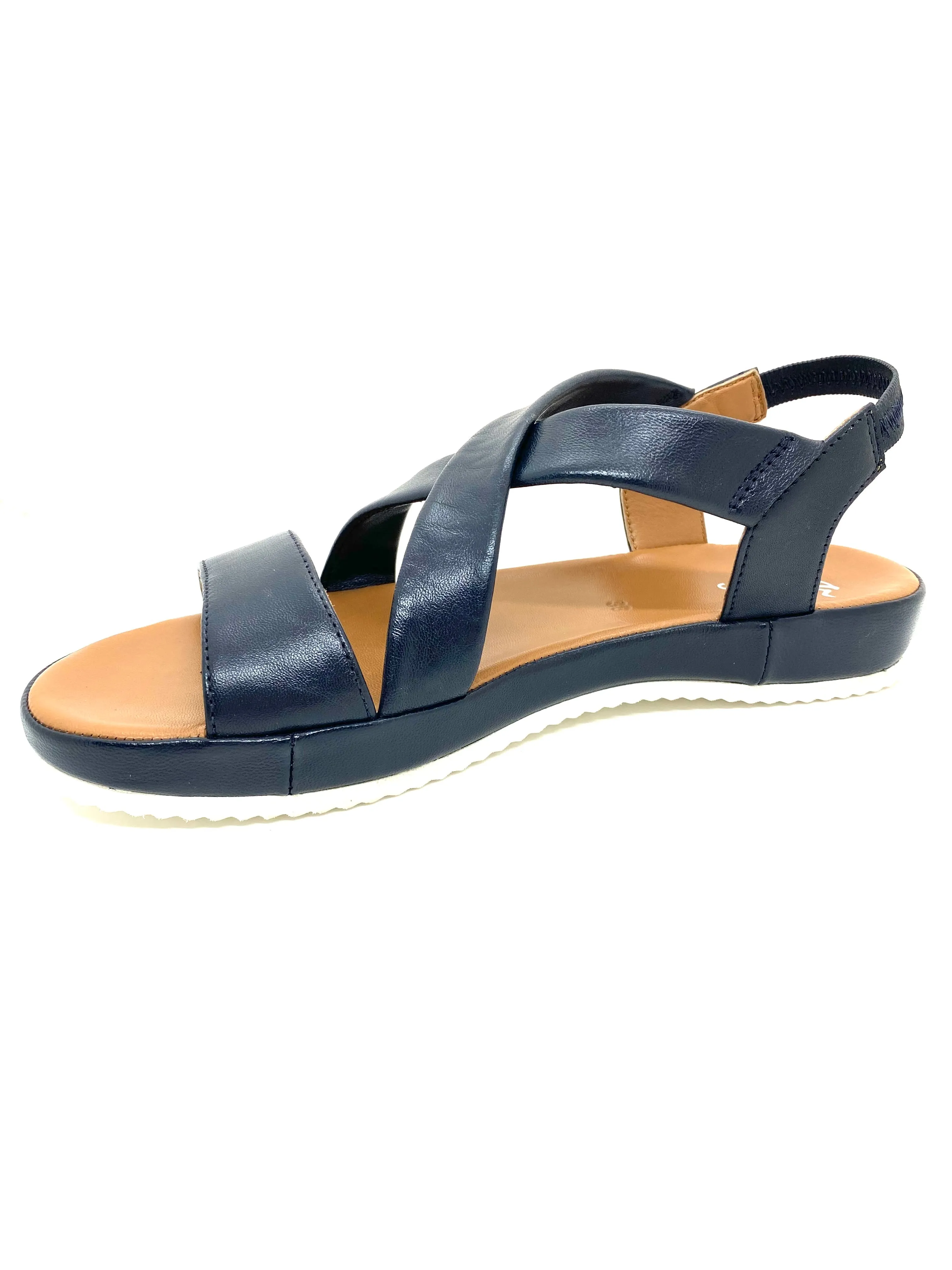 Ara Dubai Ladies Cross Strap Foot-bed Sandal Navy