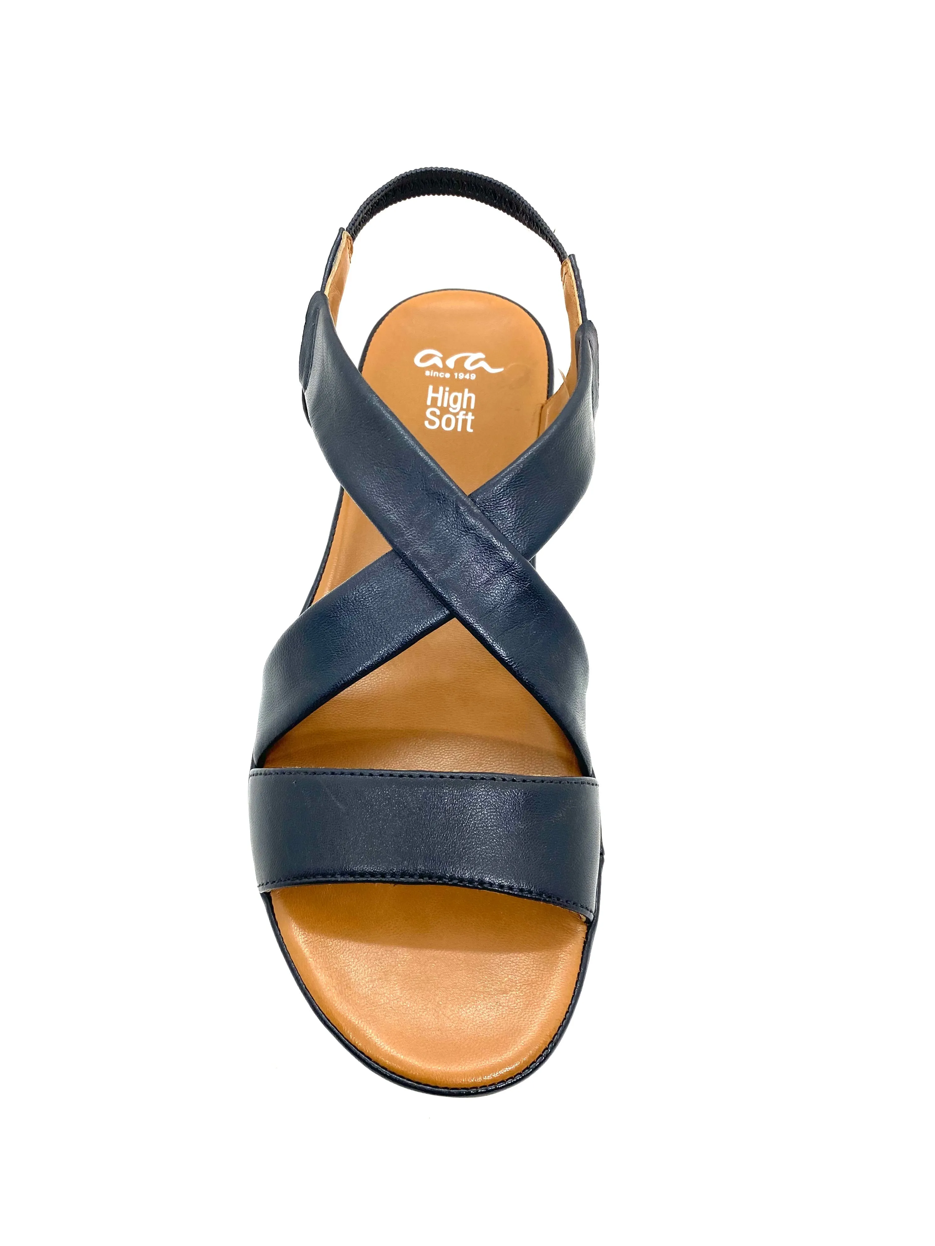 Ara Dubai Ladies Cross Strap Foot-bed Sandal Navy