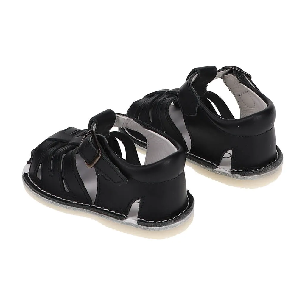 Baby Leather T Strap Sandals with Buckle