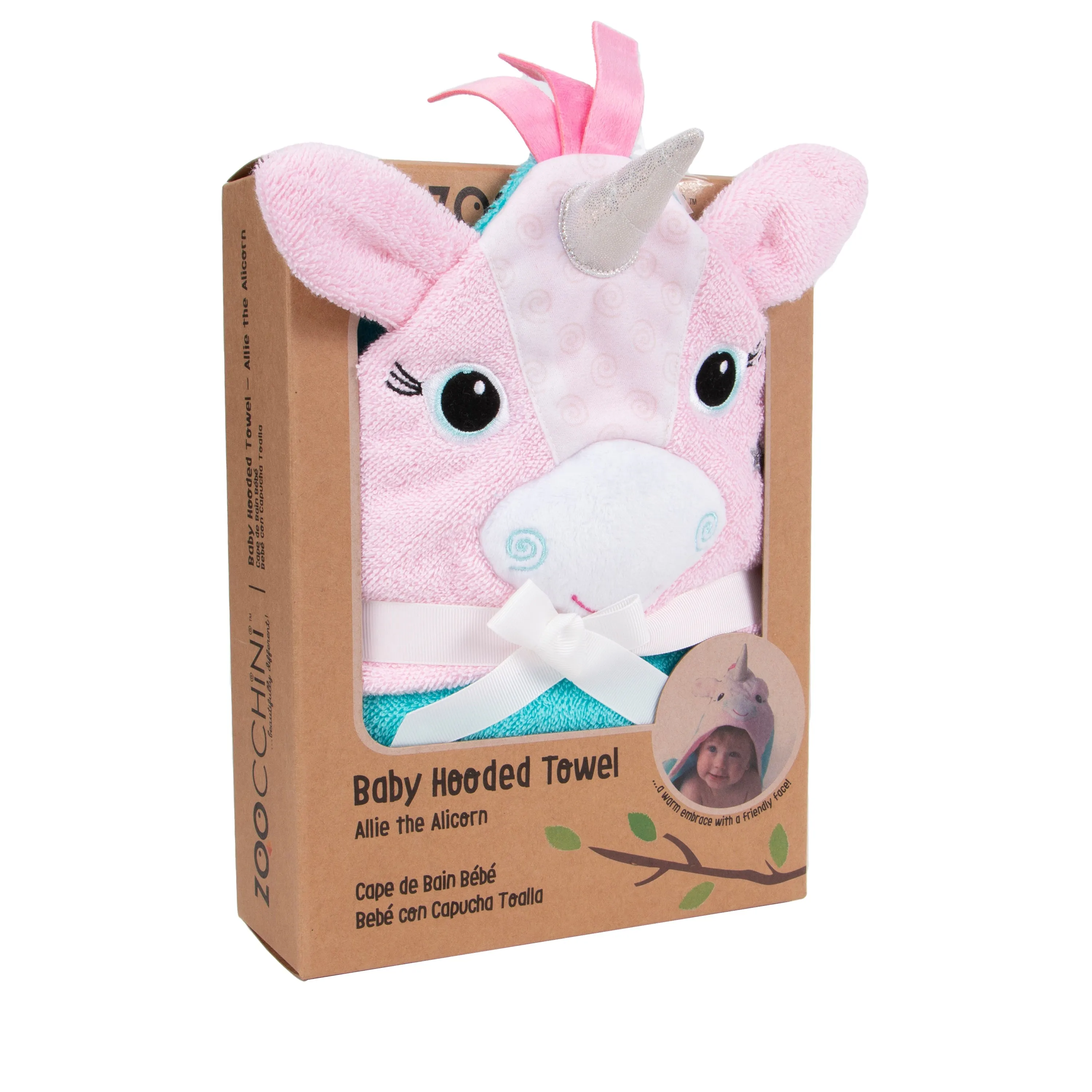 Baby Plush Terry Hooded Bath Towel - Allie Alicorn