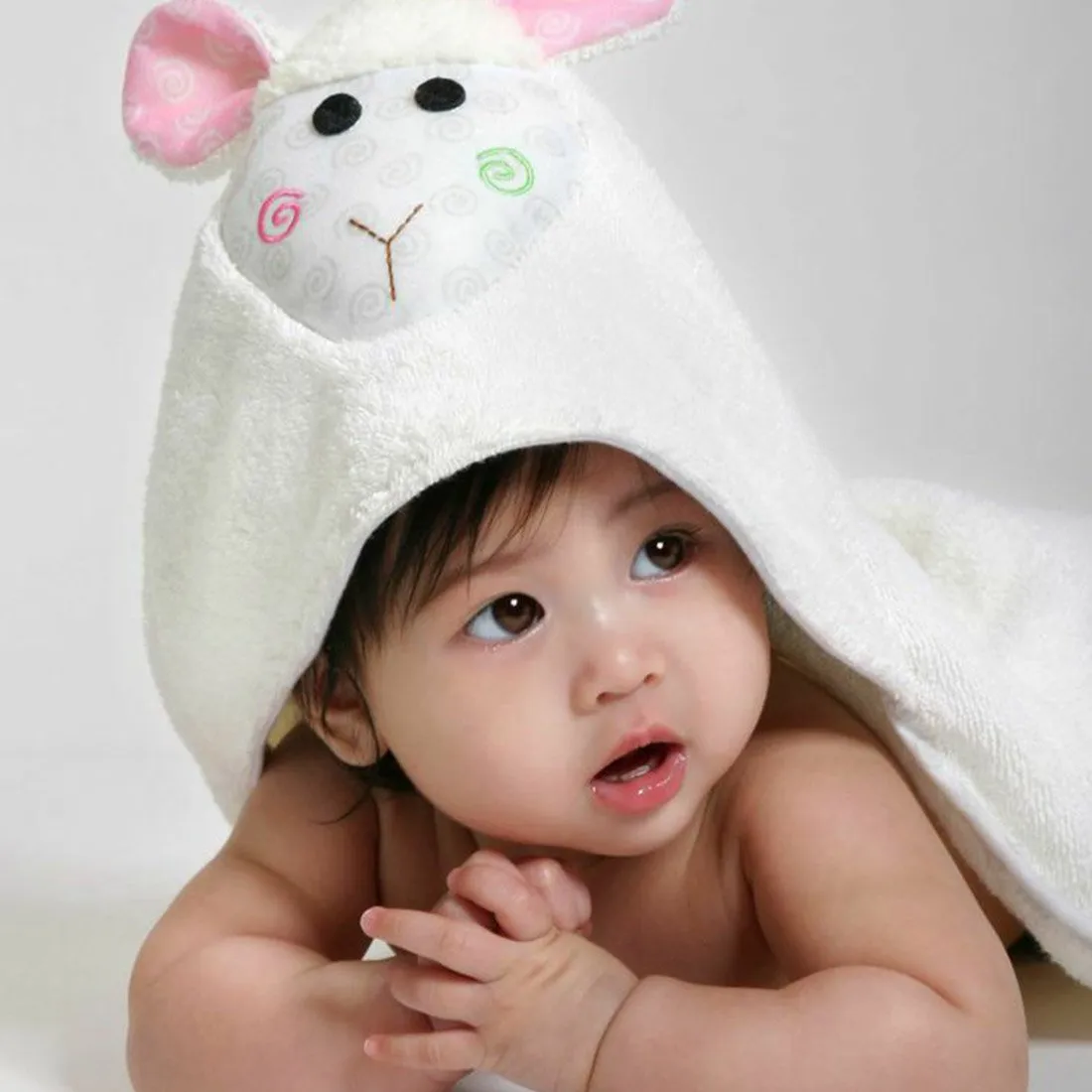 Baby Plush Terry Hooded Bath Towel - Lola the Lamb