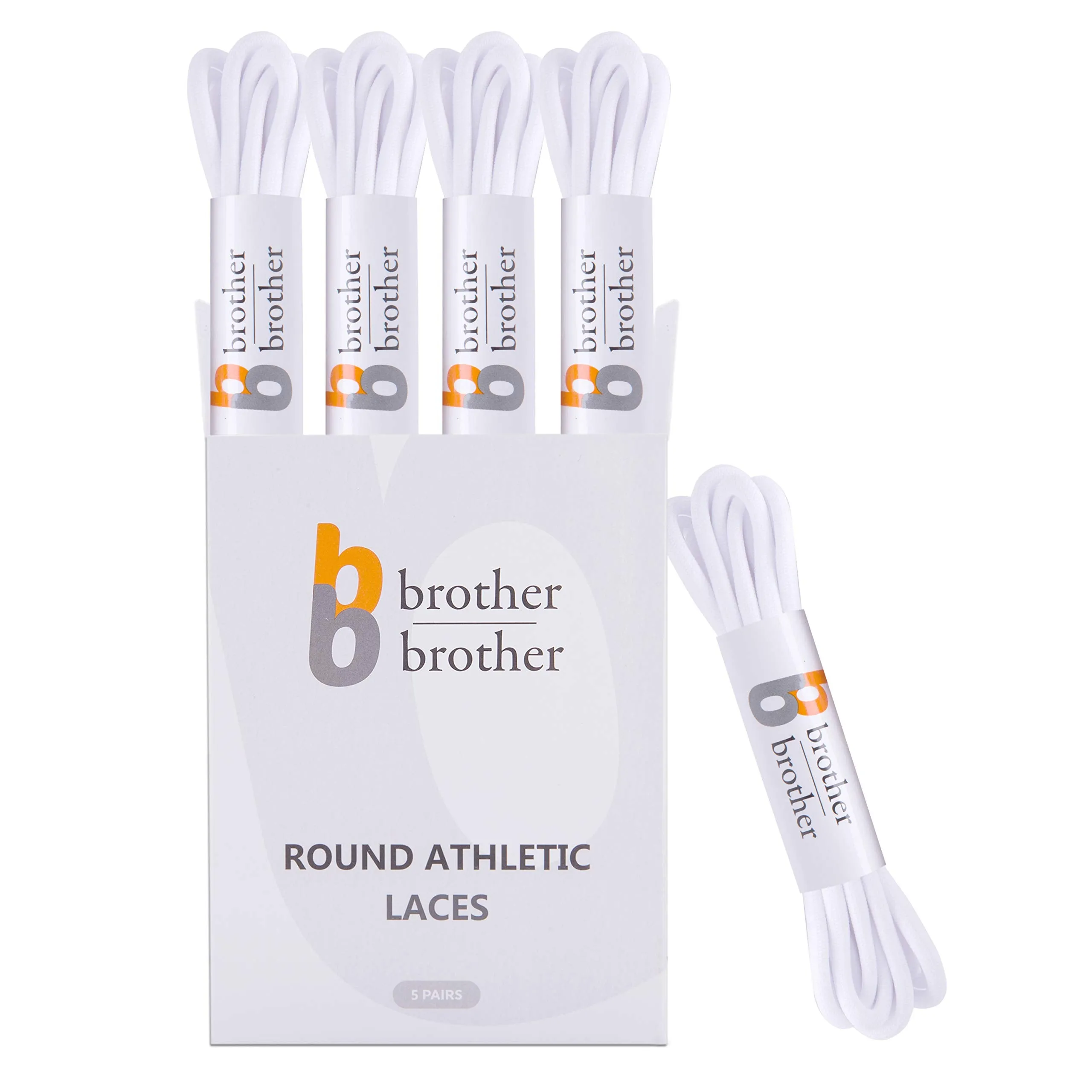 BB Brother Round Athletic Shoe Laces White 54 Heavy Duty Replacement Shoelaces