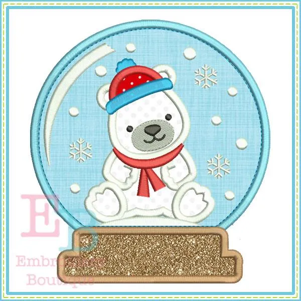 Bear Snow Globe Applique