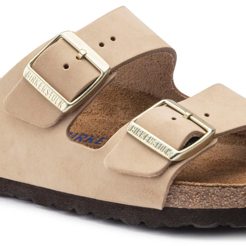 Birkenstock Arizona Soft Footbed Sandcastle Nubuck Women's Regular