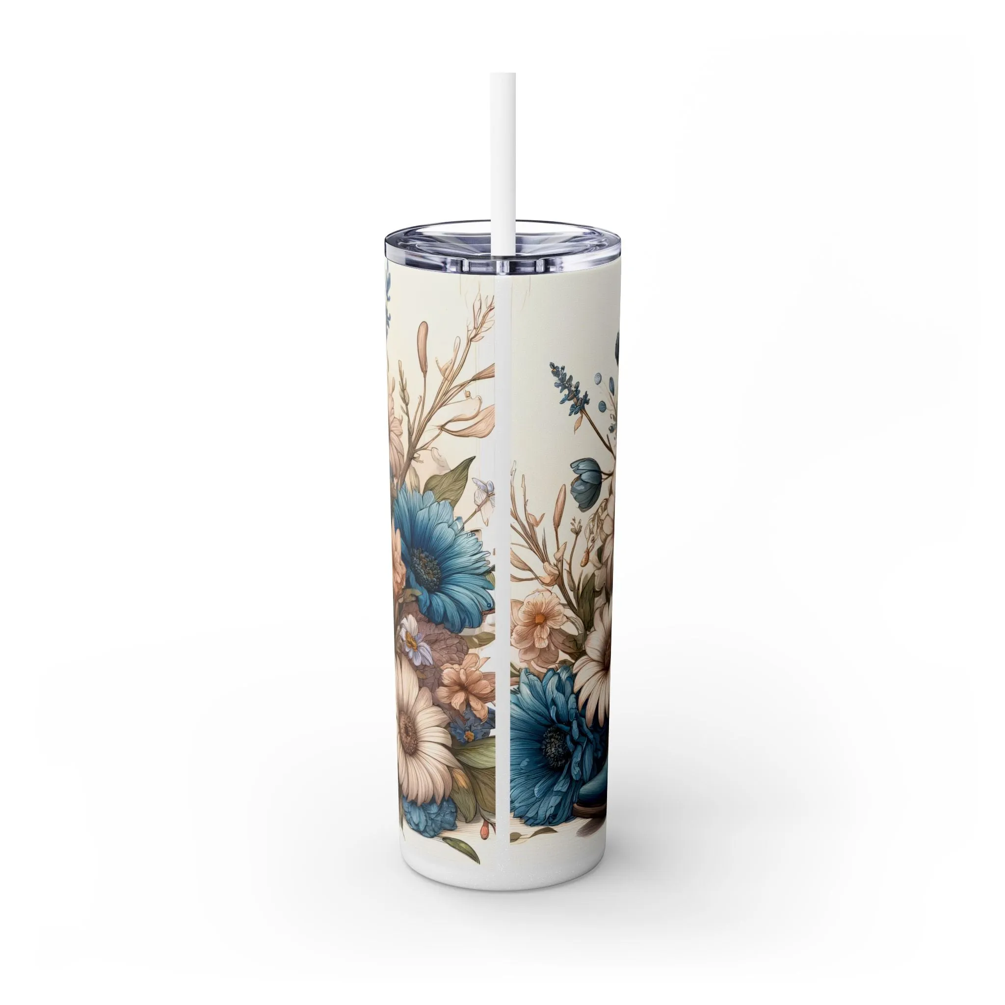 Blue Boots & Blooms 20 oz Tumbler; Country Tumbler