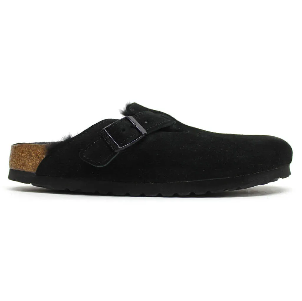 Boston Fur Suede Unisex Clogs Sandals