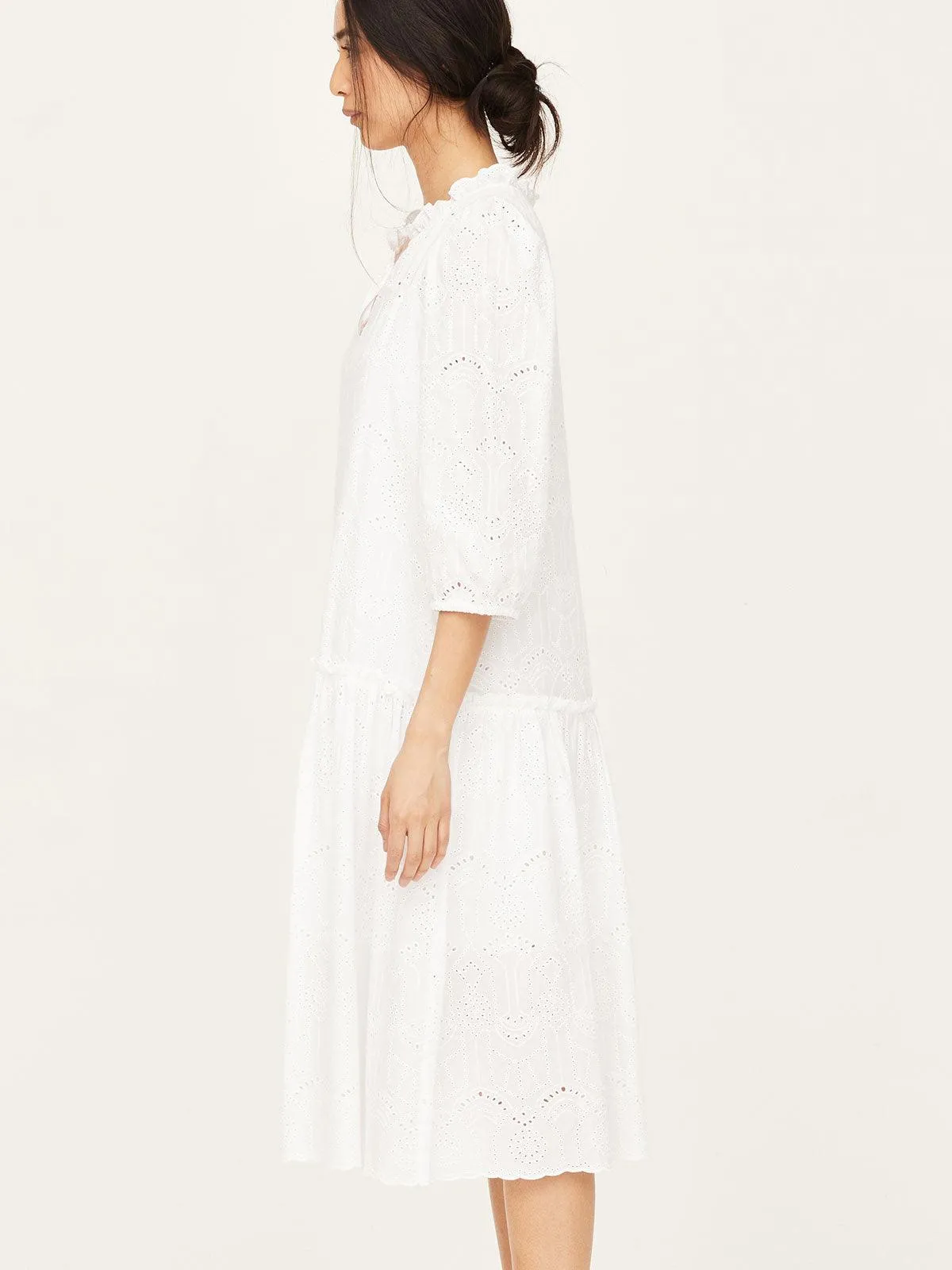 Carmen Organic Cotton Broderie Midi Dress