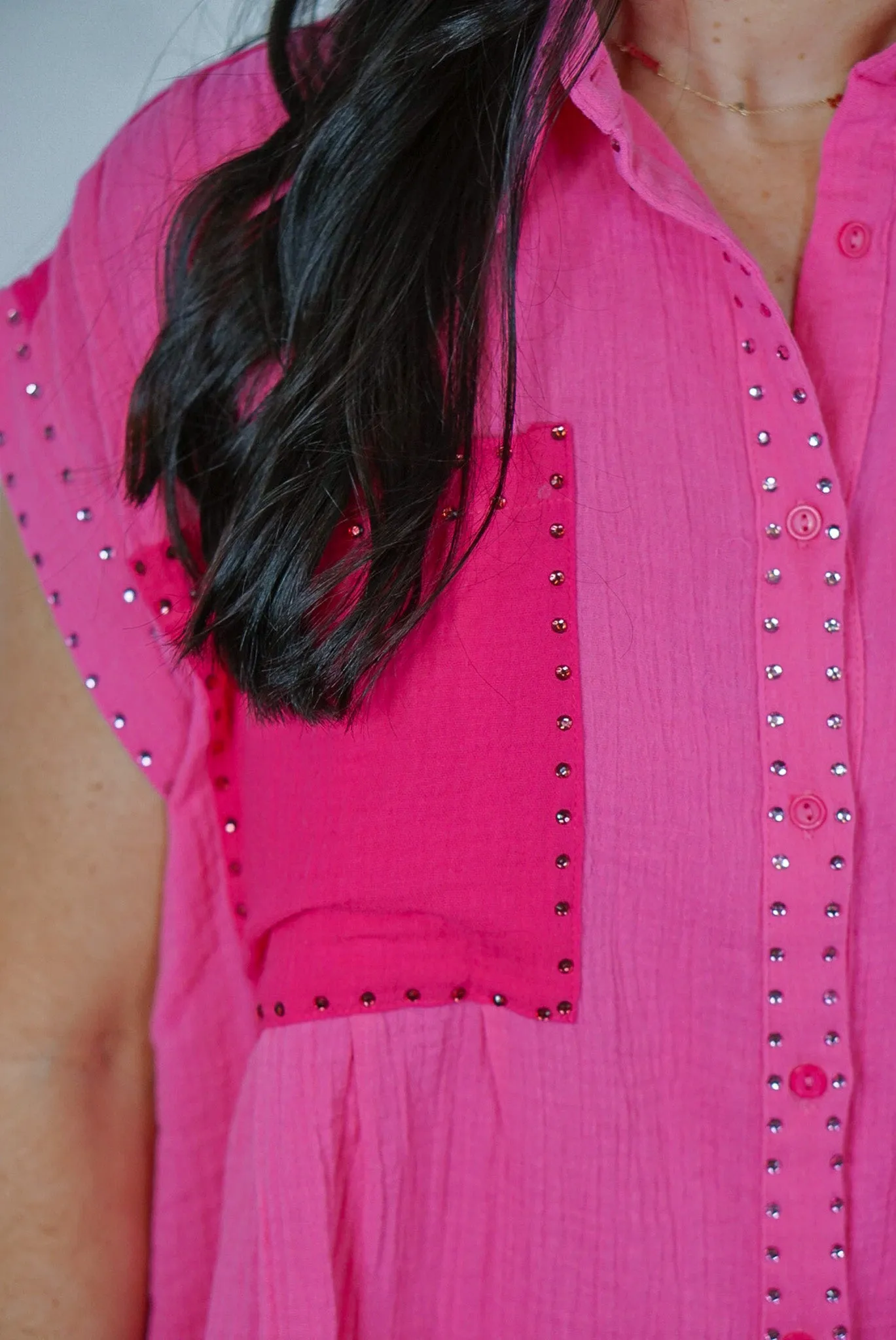 Casual Glam Pink Rhinestone Dress