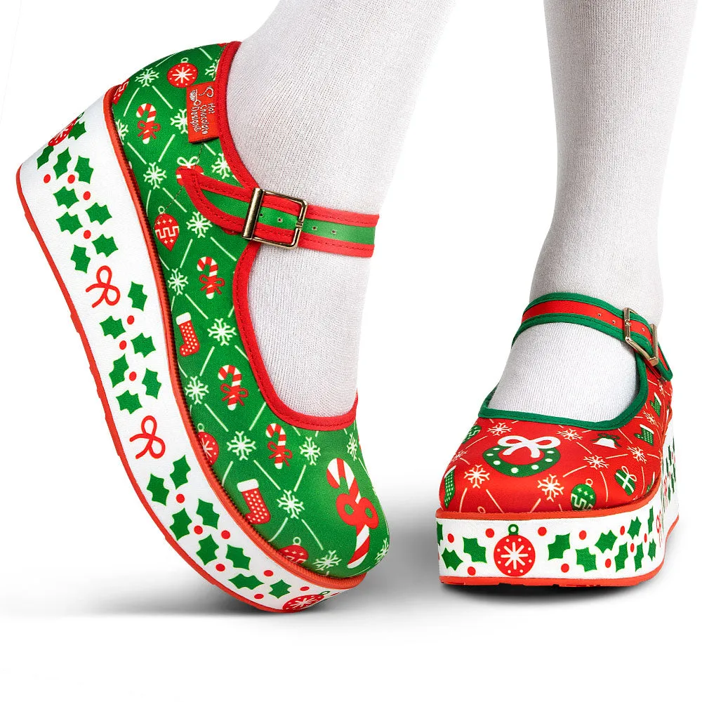 Chocolaticas® Cozy Christmas Women's Mary Jane Platform