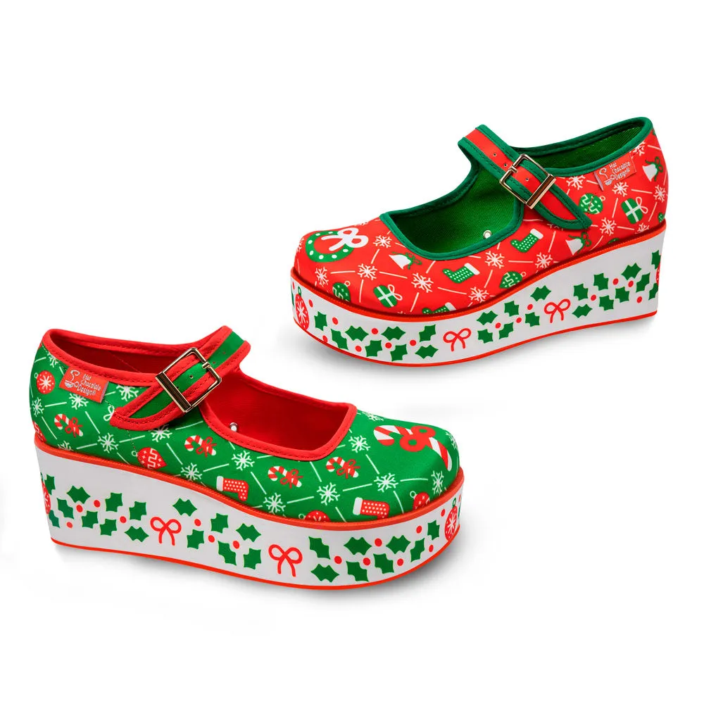 Chocolaticas® Cozy Christmas Women's Mary Jane Platform