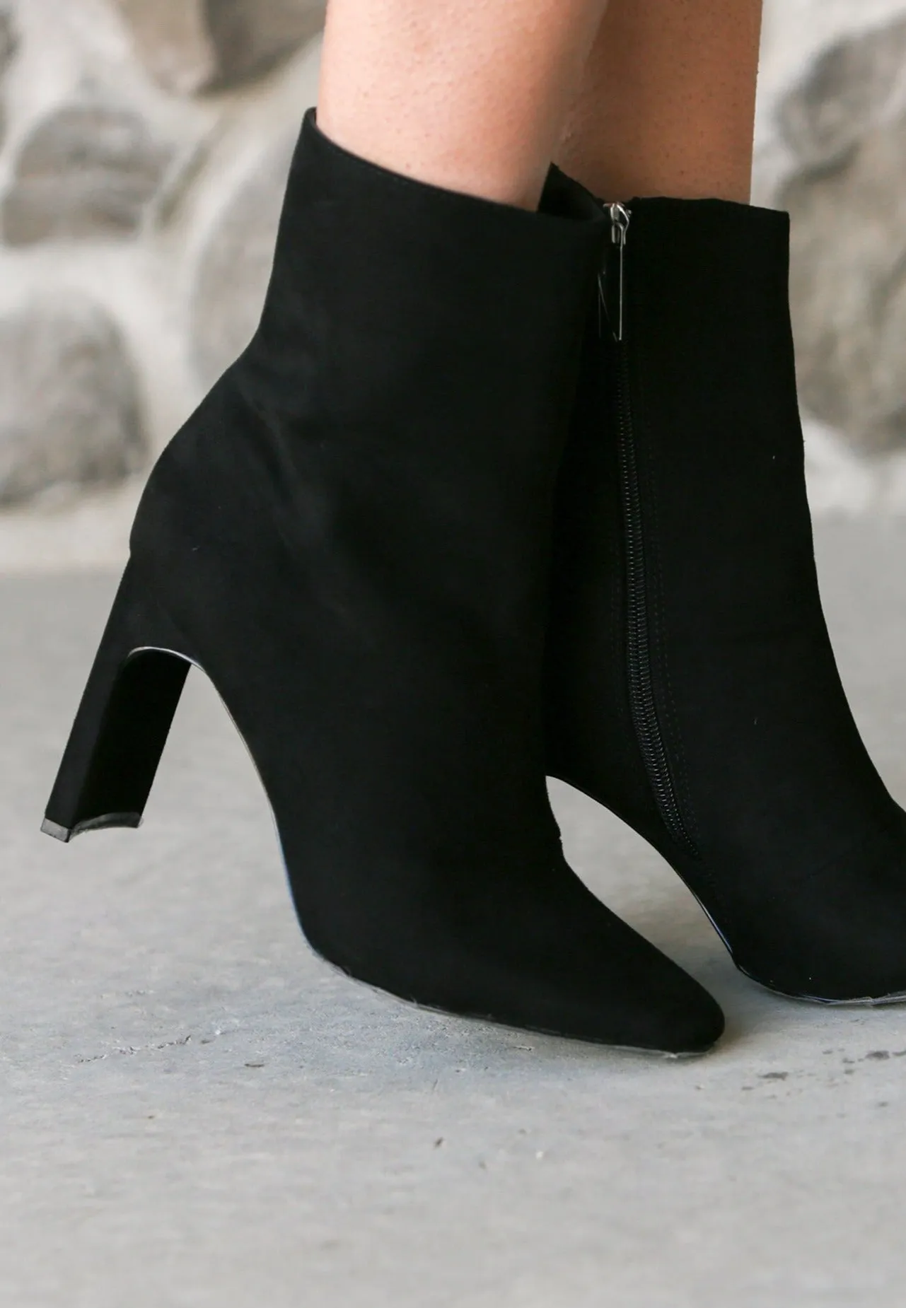 Classic Black Heeled Booties