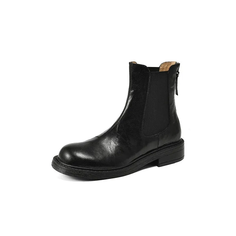 Classic British Leather Chelsea Boots For Women In Black/Brown