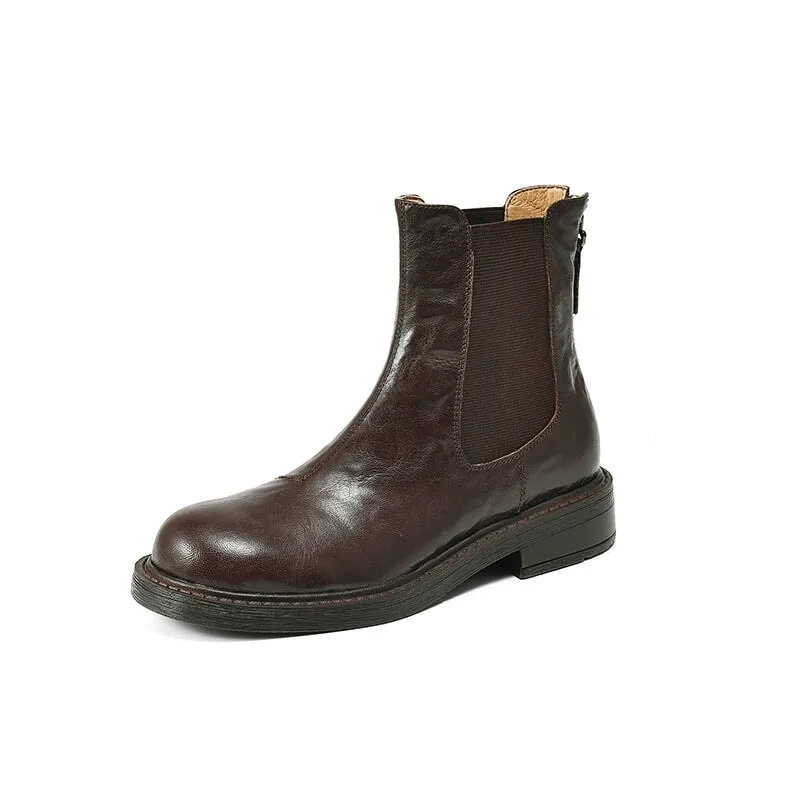 Classic British Leather Chelsea Boots For Women In Black/Brown