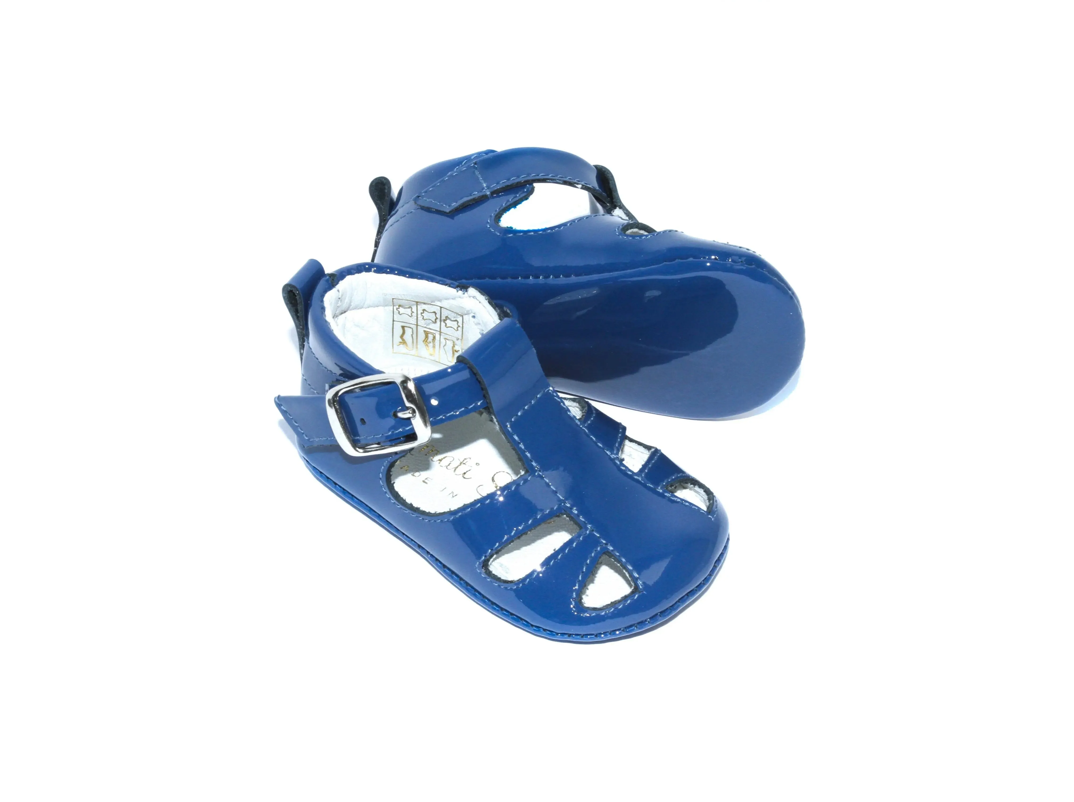 Cruz - Blue Patent Leather Baby Sandals