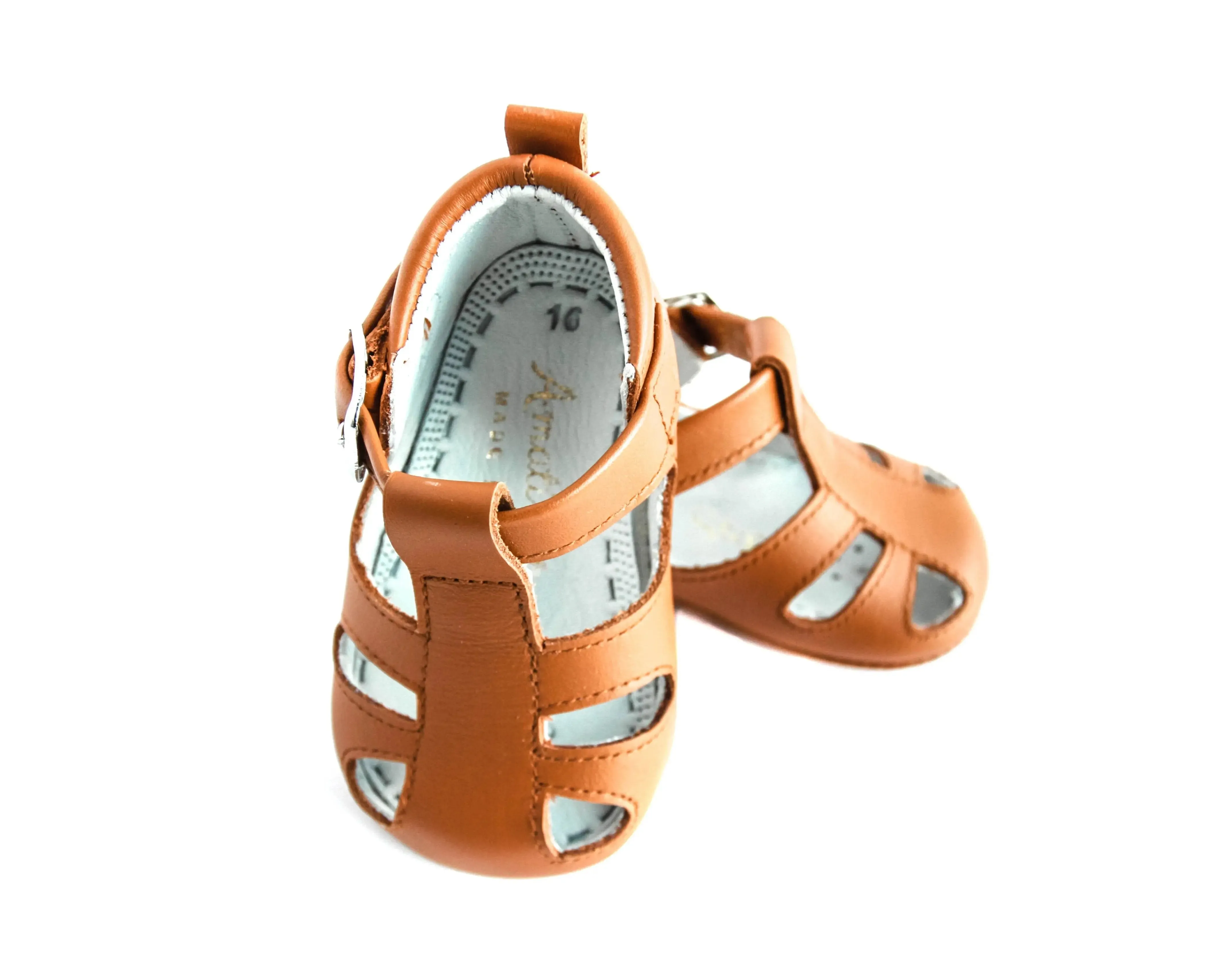 Cruz - Cognac Leather Baby Sandals