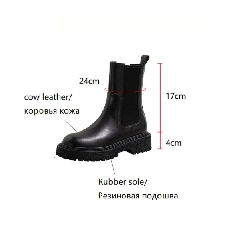 deanwangkt Autumn Shoes     Fall/Winter Shoes Women Leather Ankle Boots Women Round Toe Chunky Heel Women Shoes Solid Chelsea Boots Casual Women Boots