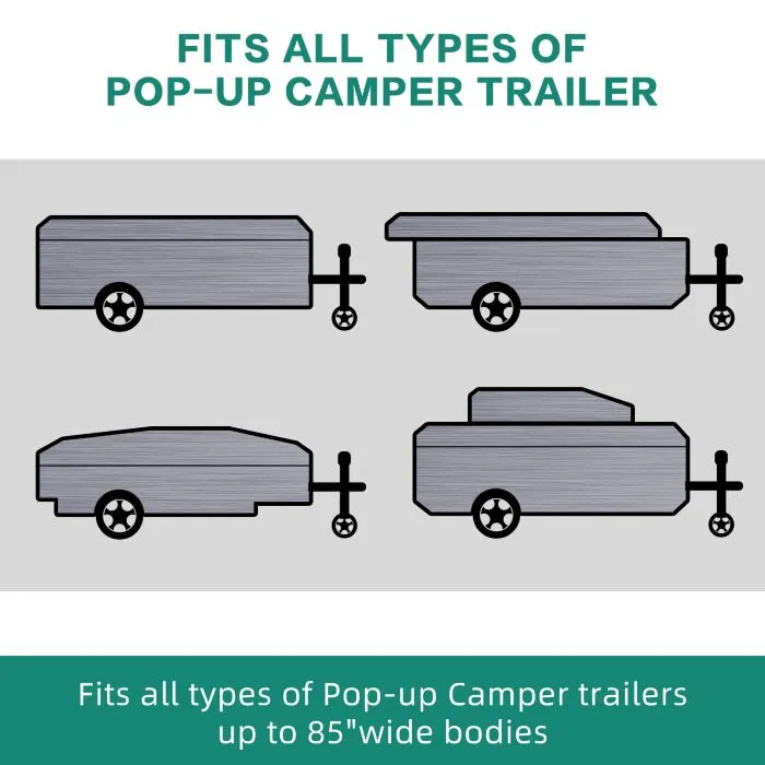 DikaSun 7 Layers Pop Up Camper Cover, Breathable UV Resistant Windproof Waterproof RV Cover