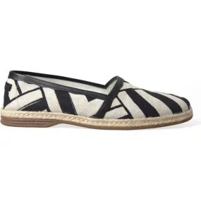 Dolce & Gabbana Chic Striped Luxury Leather Espadrilles