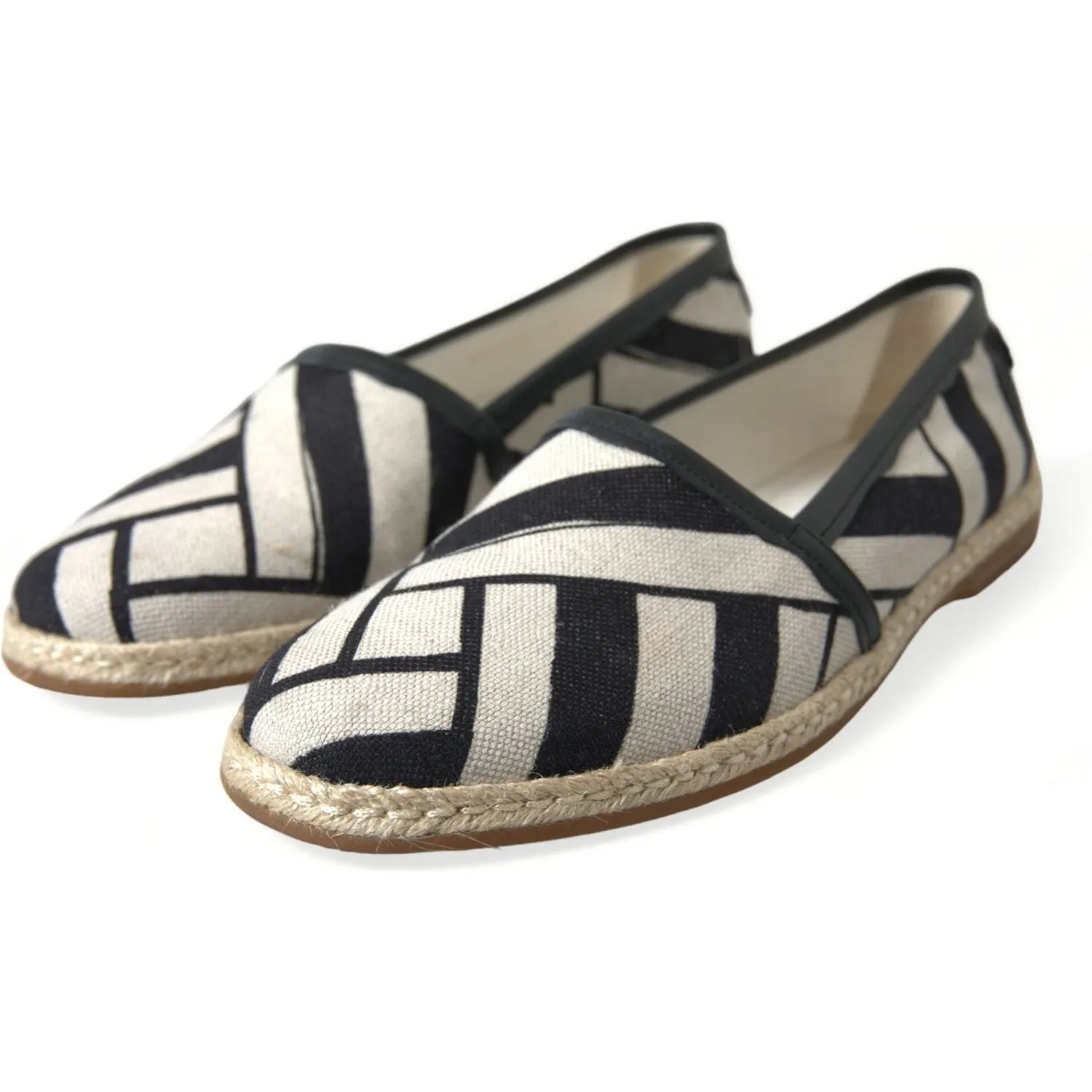 Dolce & Gabbana Chic Striped Luxury Leather Espadrilles