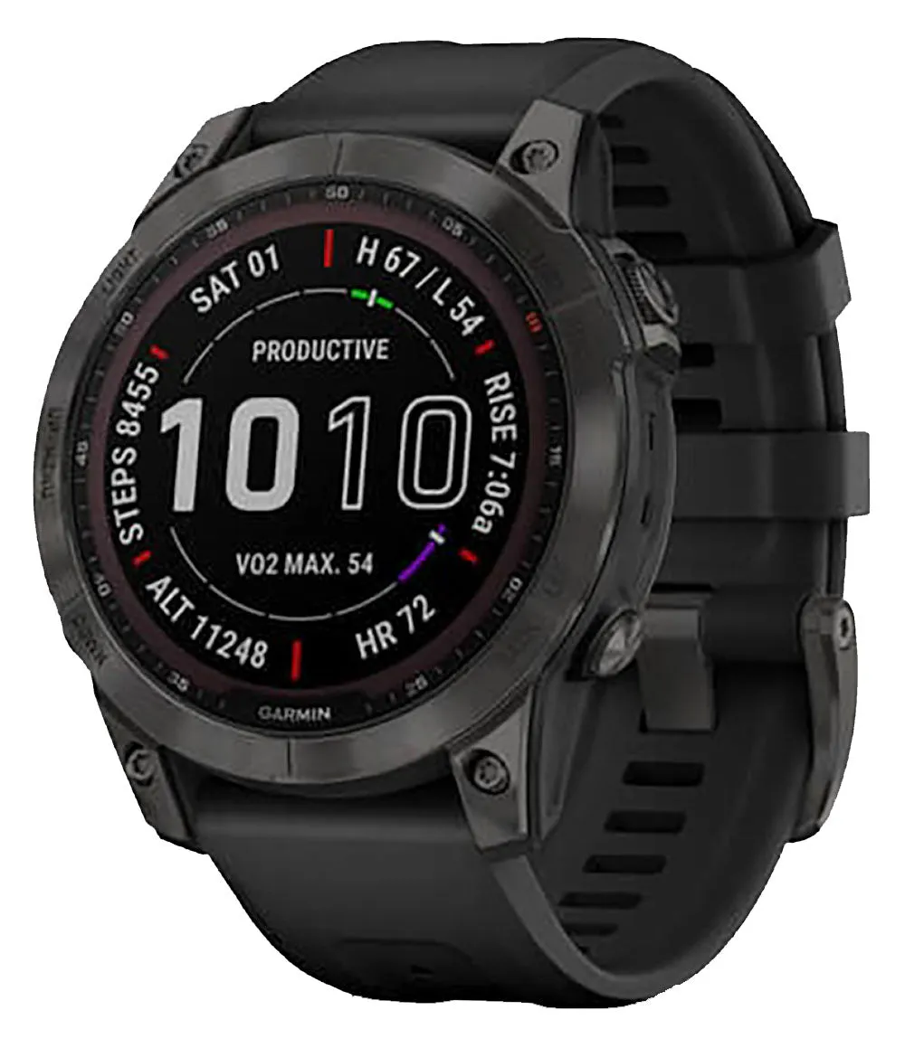 Fenix 7 Sapphire Solar Carbon Gray DLC Ti w/Black Band