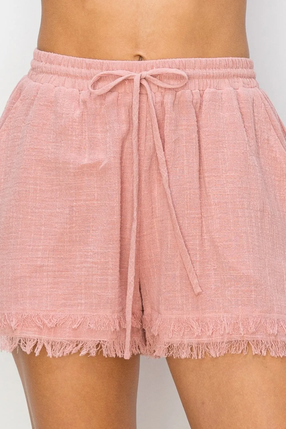 Joey Drawstring Frayed Shorts