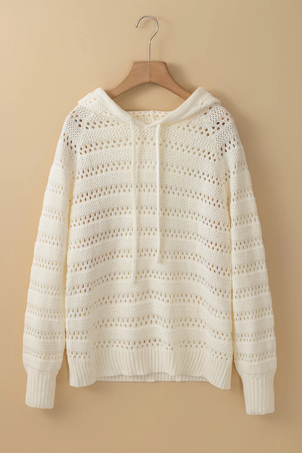 Knit Raglan Sleeve Hooded Sweater