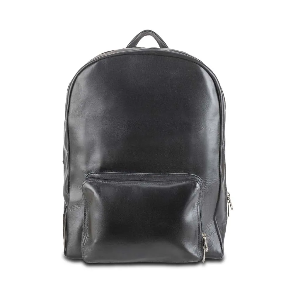 Leather Laptop Backpack | Black