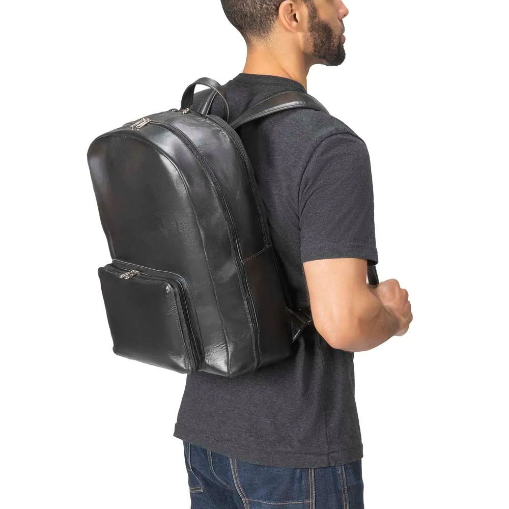 Leather Laptop Backpack | Black