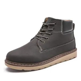 Men Casual Comfortable Leather Lace Up Boots