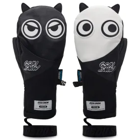 Men's Unisex Gsou Snow Full Leather Snow Mascot Snowboard Gloves Winter Mittens