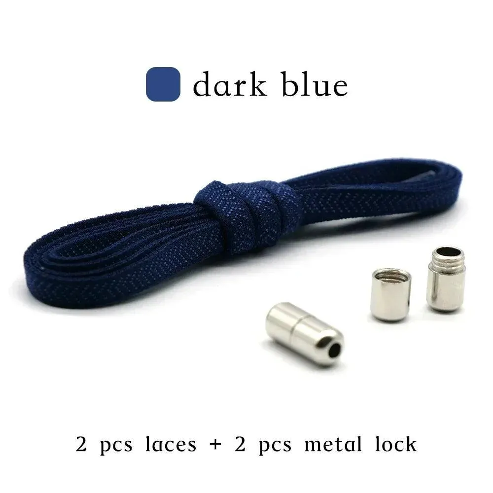 Metal Lock Elastic Shoelaces: Easy No Tie Shoe Strings for Active Style