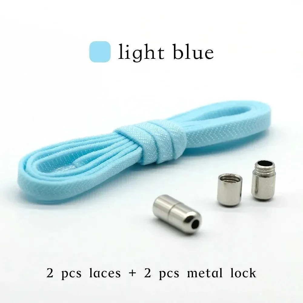 Metal Lock Elastic Shoelaces: Easy No Tie Shoe Strings for Active Style