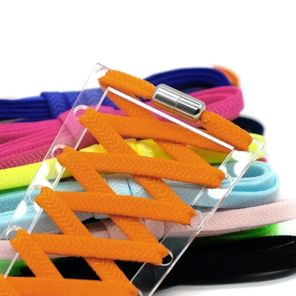 Metal Lock Elastic Shoelaces: Easy No Tie Shoe Strings for Active Style