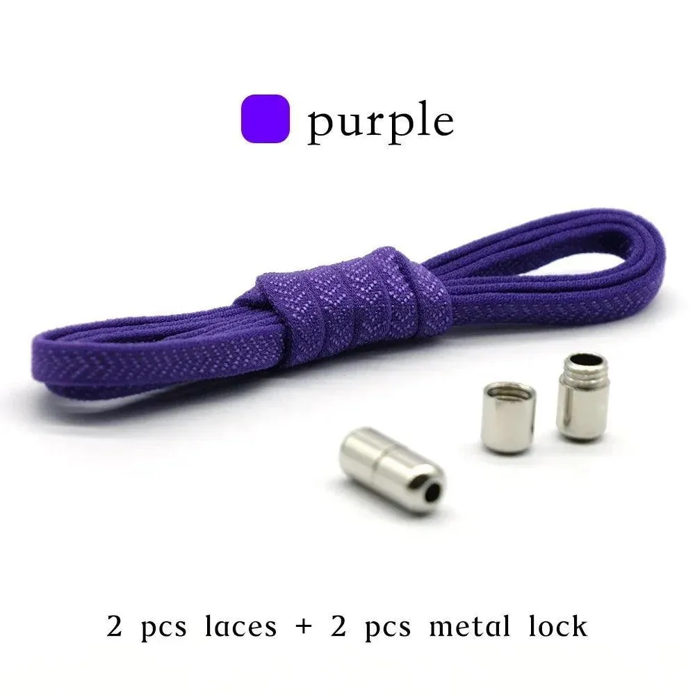 Metal Lock Elastic Shoelaces: Easy No Tie Shoe Strings for Active Style