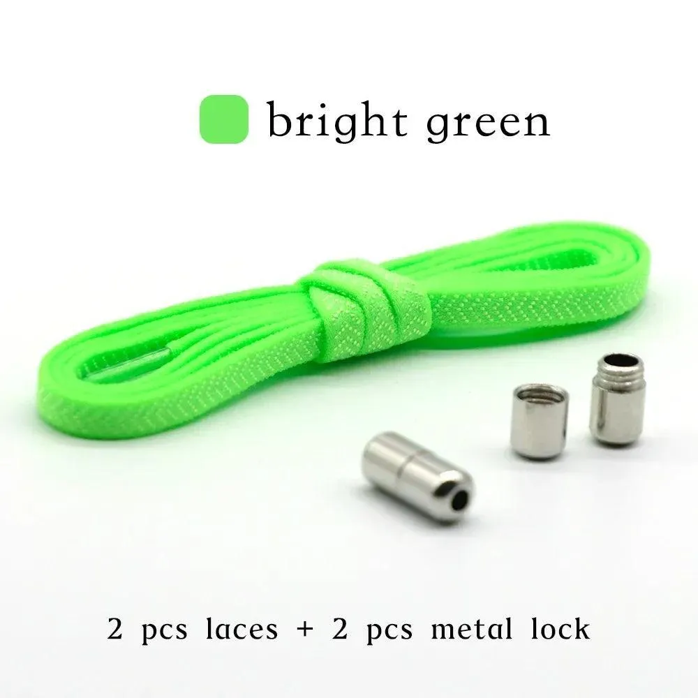 Metal Lock Elastic Shoelaces: Easy No Tie Shoe Strings for Active Style