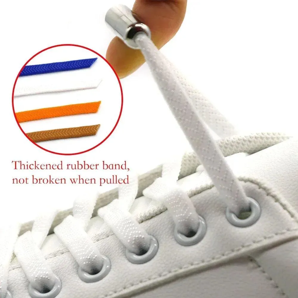 Metal Lock Elastic Shoelaces: Easy No Tie Shoe Strings for Active Style