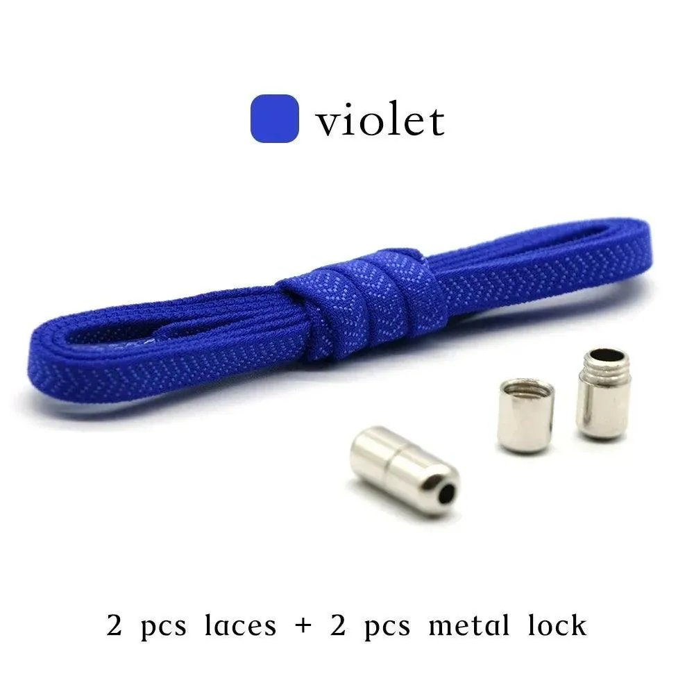 Metal Lock Elastic Shoelaces: Easy No Tie Shoe Strings for Active Style