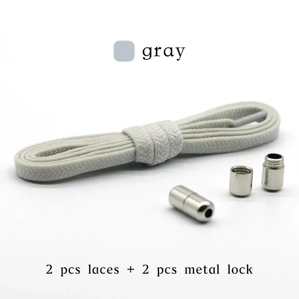 Metal Lock Elastic Shoelaces: Easy No Tie Shoe Strings for Active Style